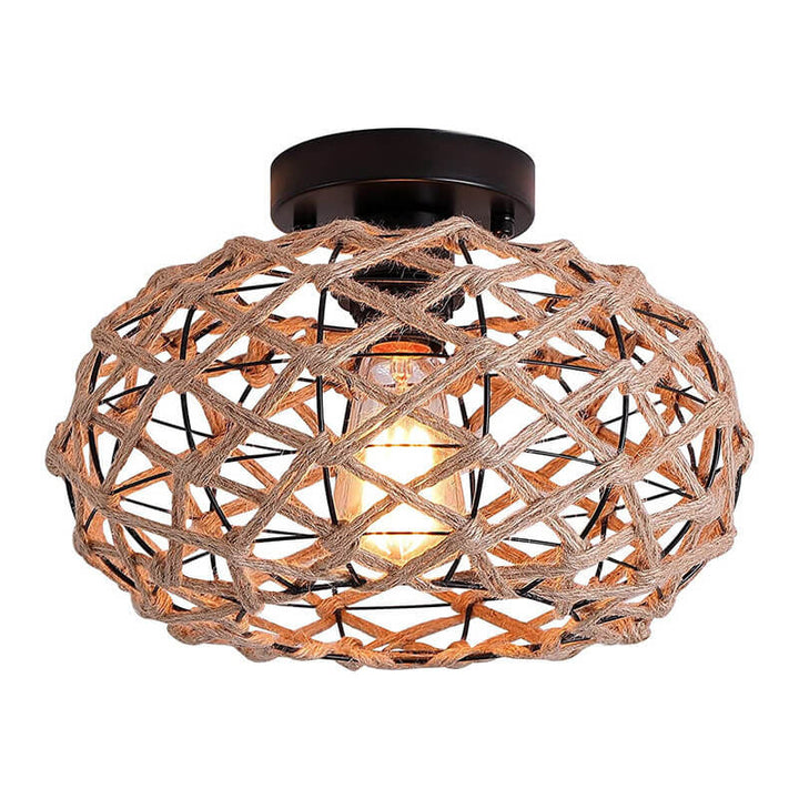 Retro Industrial Twine Eisen 1-Licht Deckenleuchte 