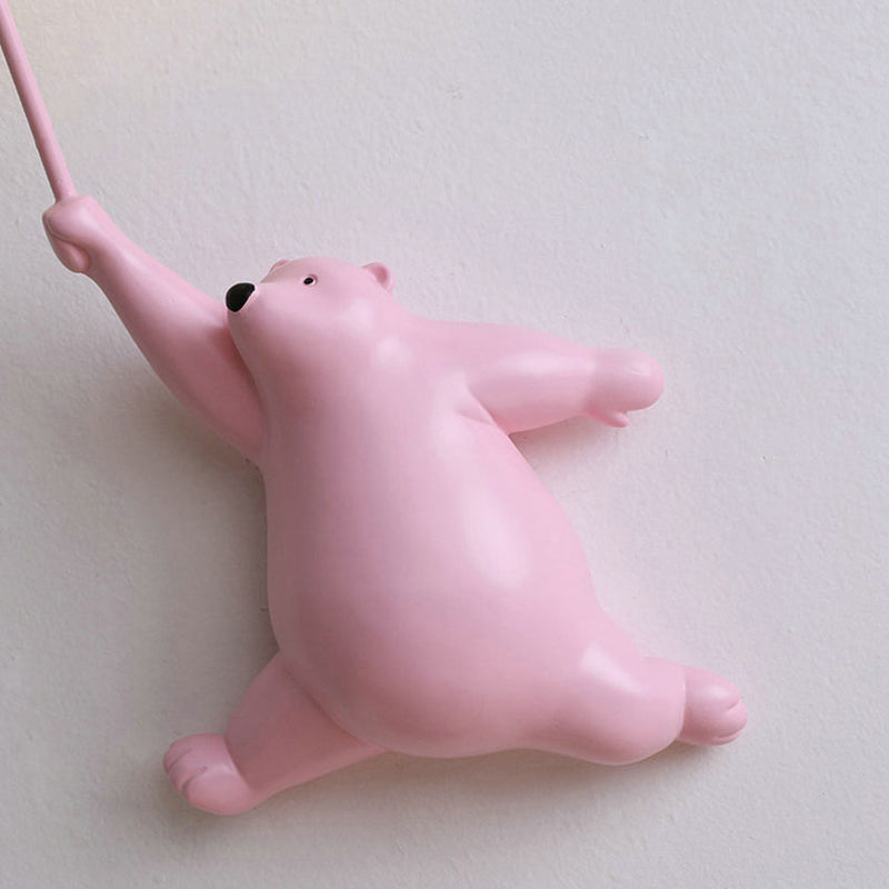 Lámpara Aplique de Pared de 1 Luz con Vidrio de Oso Creativo Moderno 