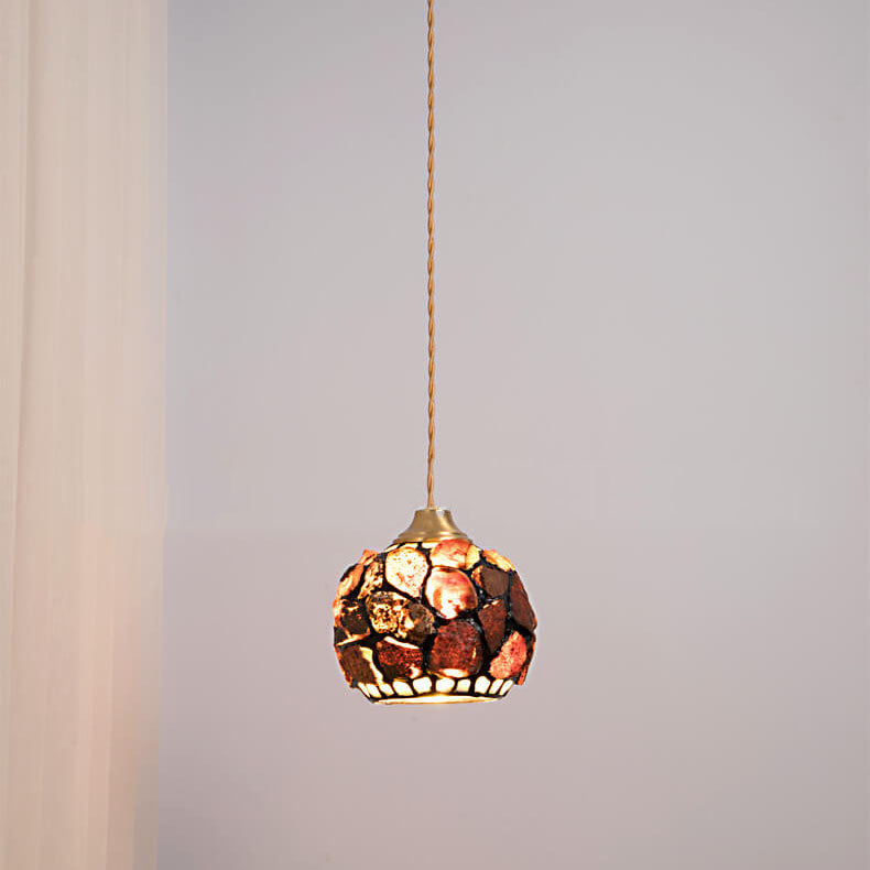 Vintage Creative Shell Round 1-Light Pendant Light