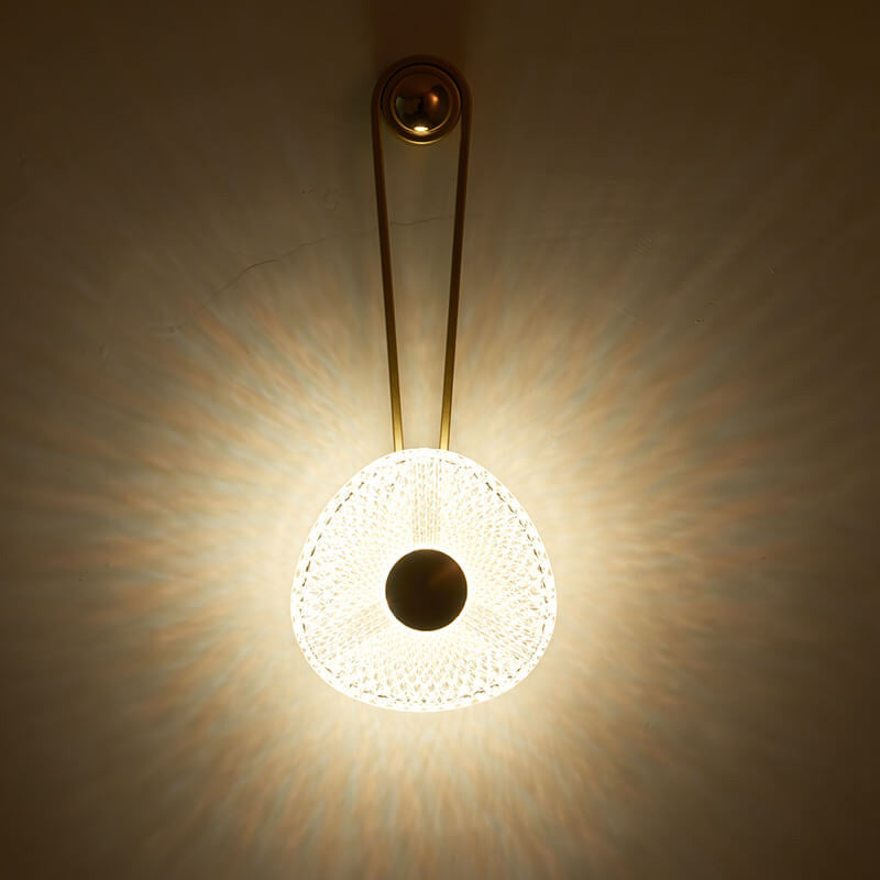 Moderne Luxus Runde Acryl Metall Hängende LED Wandleuchte 