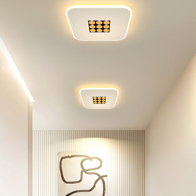 Lumière LED encastrée au design moderne et créatif avec double cercle/carré 