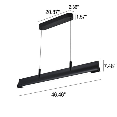 Nordic Minimalist Long Strip Island Light LED anhebbarer Kronleuchter