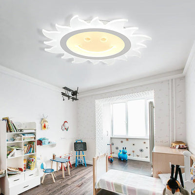 Creative Cartoon Smiley Sun LED Flush Mount Ceiling Light