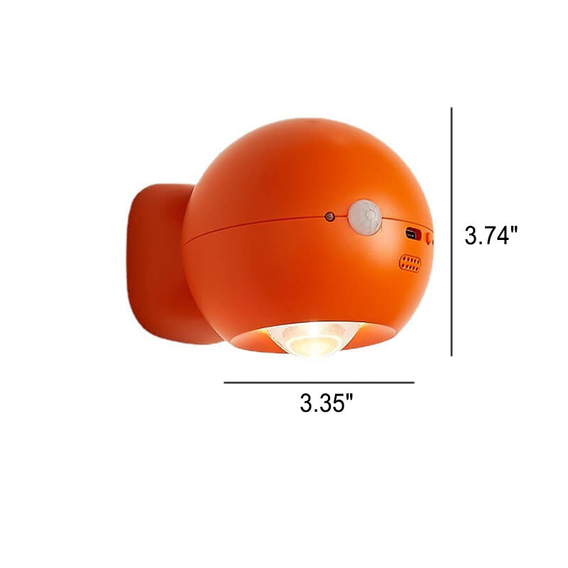 Lampe murale LED à protection oculaire rechargeable ronde et créative avec ventouse magnétique 