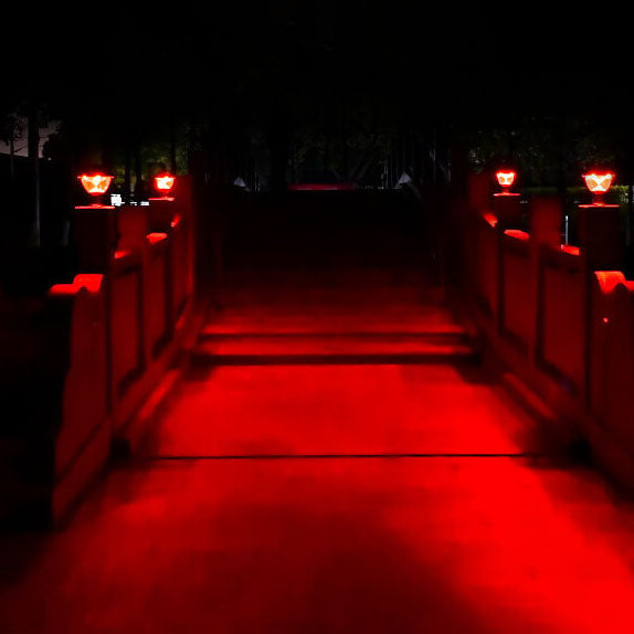 Luz de Cabeza de Poste LED de Acrílico ABS Redonda Triangular Cuadrilátera Hexagonal Solar de Simplicidad Moderna para Jardín 