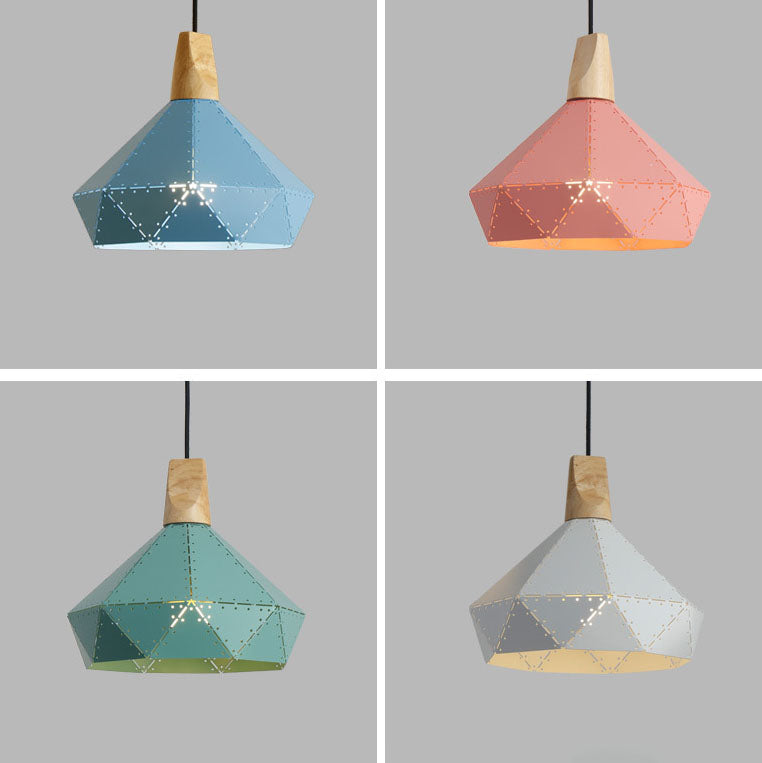 Nordic Geometry Macaron Solid Color Iron 1-Light Pendant Light