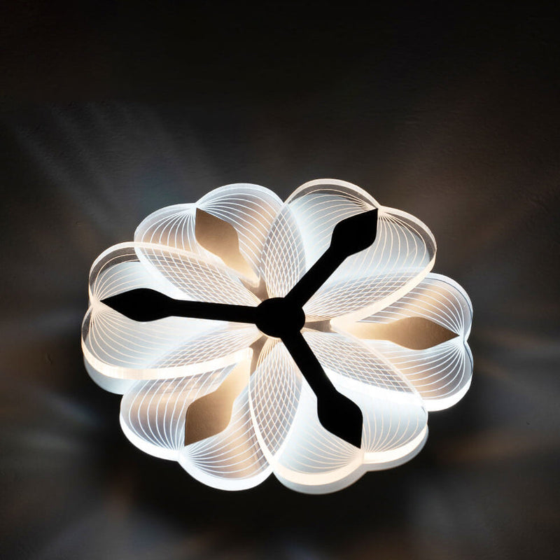 Modern Creative Flower Pattern Acrylic LED Semi-Flush Mount Ceiling Light