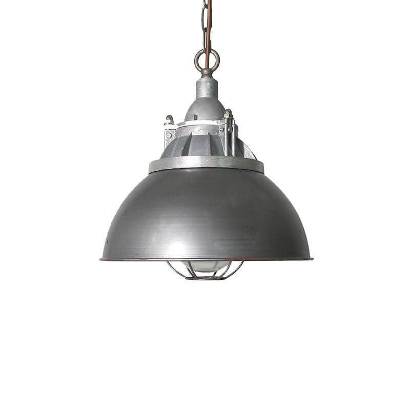 Vintage Industrial Aluminum Iron Glass Dome 1-Light Pendant Light