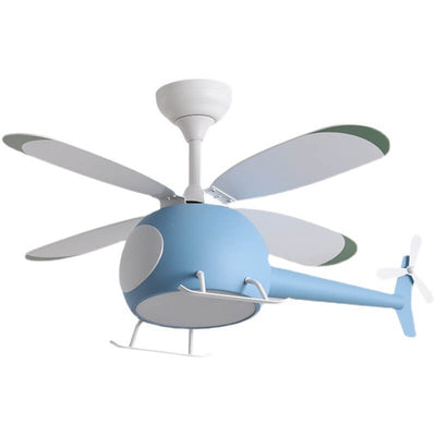 Simple Cartoon Aircraft LED Downrods Ceiling Fan Light