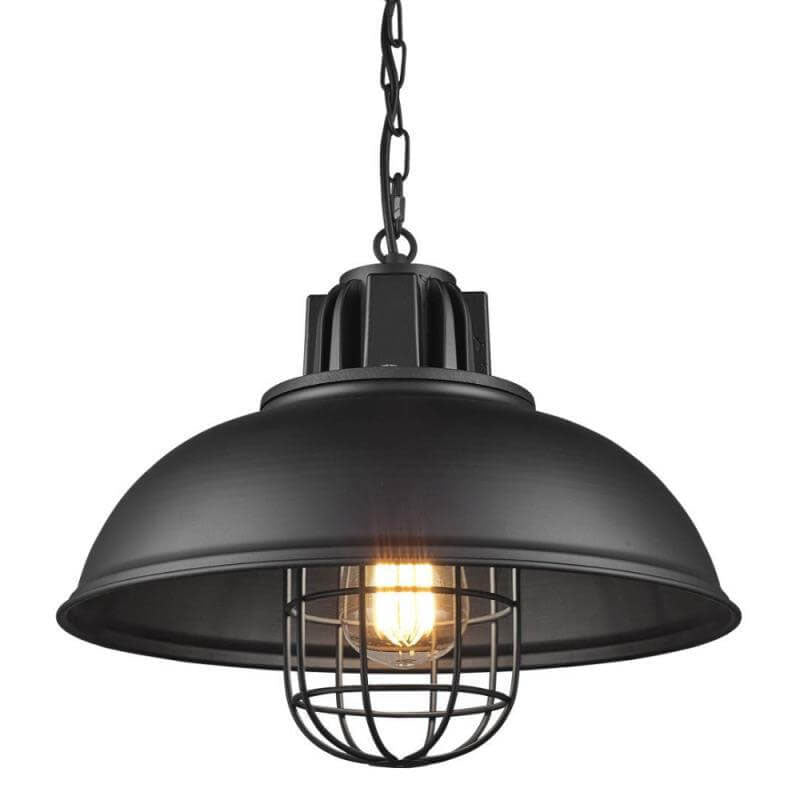 Vintage Industrial Iron Pot Lid Dome 1-Light Pendant Light