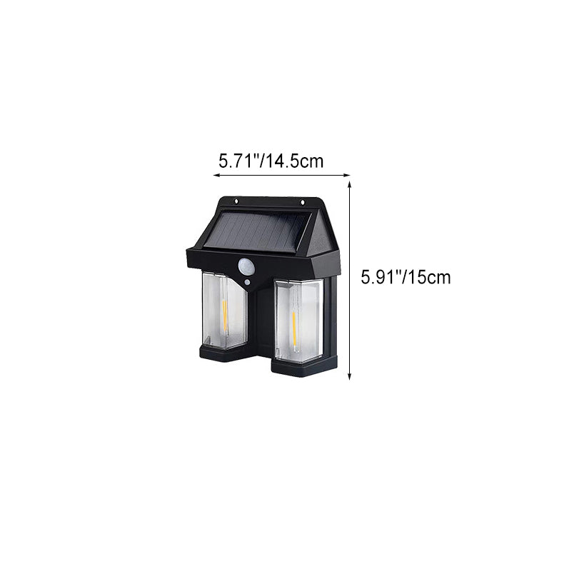 Contemporary Industrial Solar Waterproof Human Sensor LED Wall Sconce Lamp For Outdoor Patio