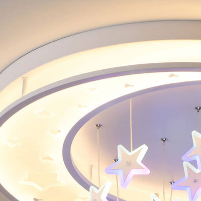 Modern Creative Star Hanging Round LED Flush Mount Ceiling Light
