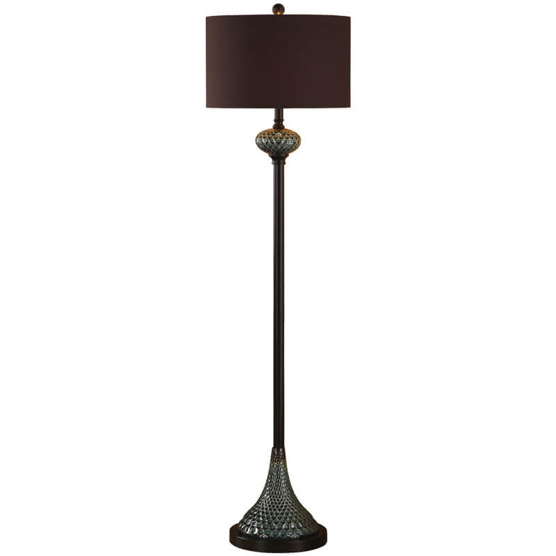 Europäischer Leichtluxus mit Keramikhardware und Stoff, 1-flammige Stehlampe 
