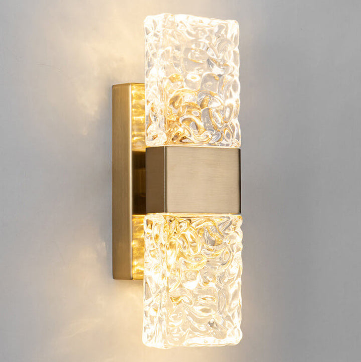 Lámpara de pared de cristal corrugado LED de lujo nórdico 