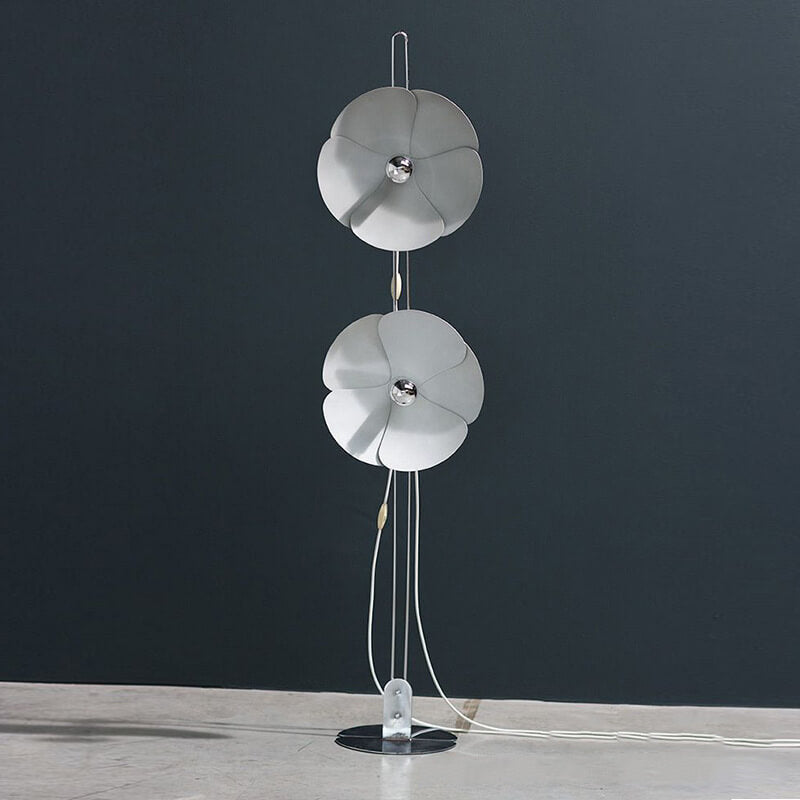 Retro Creative Flower Petal Design Stainless Steel LED Standing Floor Lamp