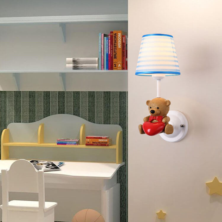 Cartoon Creative Fabric Resin 1-Light Wall Sconce Lamp