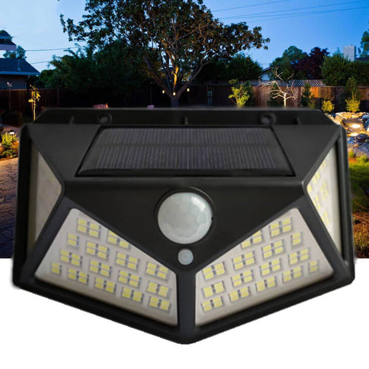 Lampe murale solaire extérieure 162 LED étanche avec capteur de mouvement pour jardin 