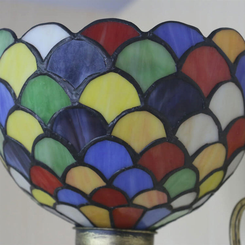 Tiffany Stained Dot Glass 1-Light Wall Sconce Lamp