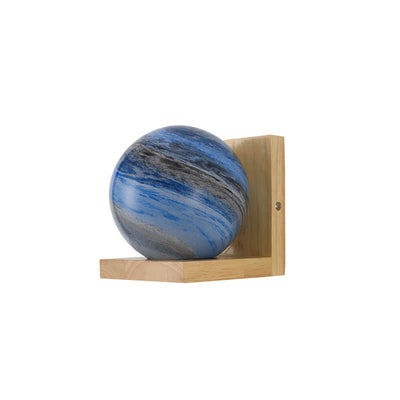 Nordic Creative Planet Glas Holz 1-flammige Wandleuchte