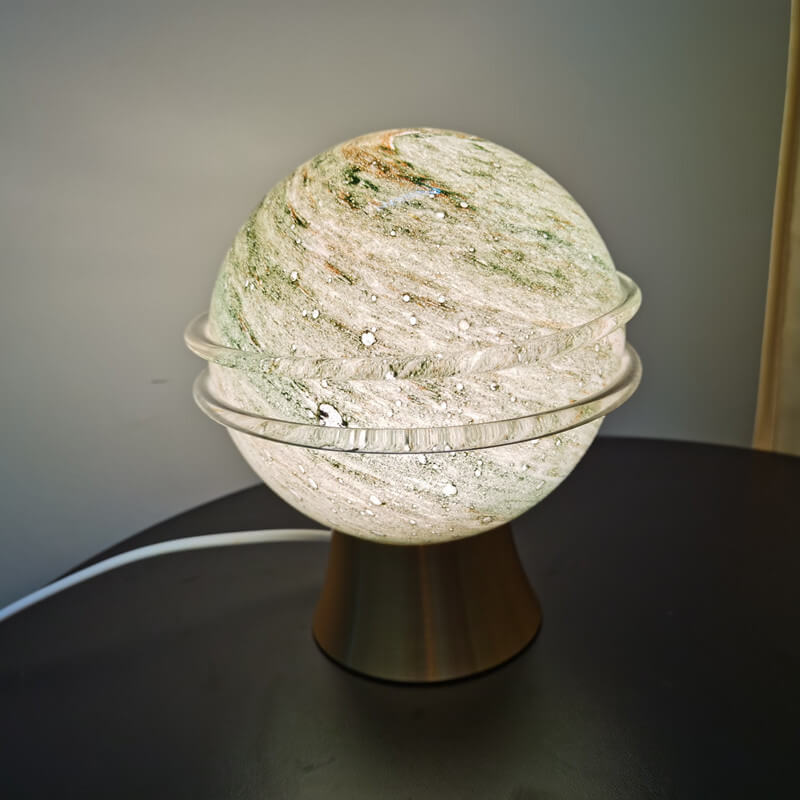 Lámpara de Mesa USB de 1 Luz con Bola de Océano Estrellado Creativa Moderna 