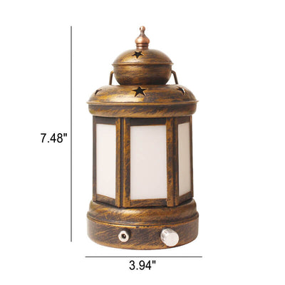 Retro Creative Iron Kerosene Lantern LED Decorative Table Lamp