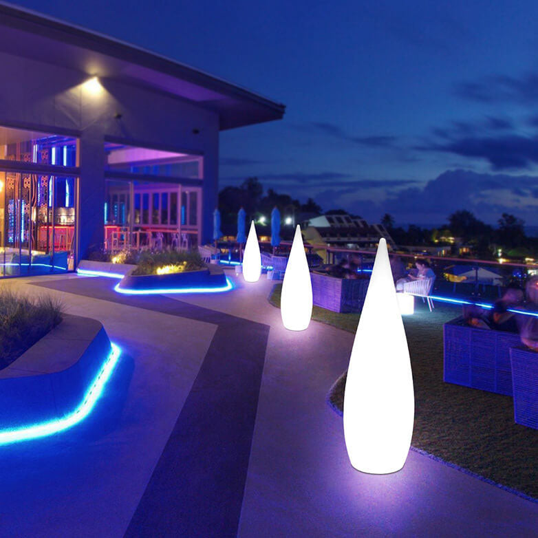 Solar Water Drop Shape PE Outdoor Patio Decorative Floor Lamp