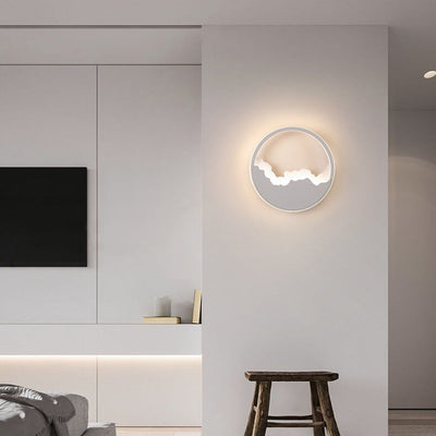 Modern Minimalist Oval Iron Refined Wave LED Wall Sconce Lamp