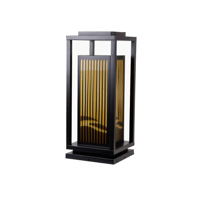 Modern Chinese Square Cage Outdoor Waterproof 1-Light Lawn Path Light