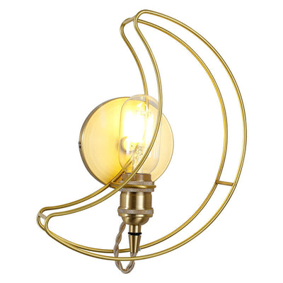 Nordic Creative Golden Moon Iron 1-Light Wall Sconce Lamp