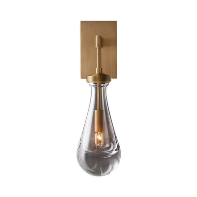 Moderne minimalistische Tropfenform transparente Vollkupfer-Kristall 1-Licht Wandleuchte 