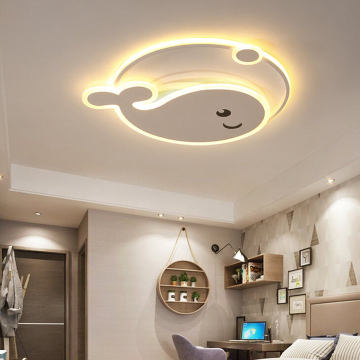 Plafonnier LED pour enfants avec dauphin créatif et lune 