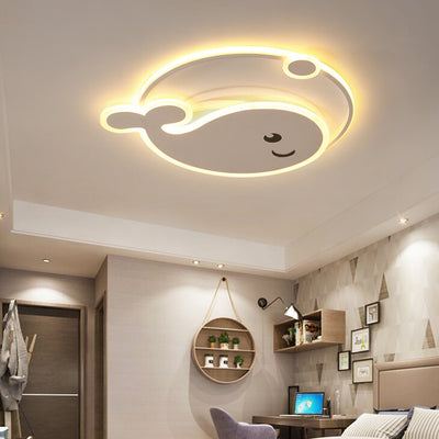 Creative Cartoon Dolphin Moon LED Kids Flush Mount Ceiling Light