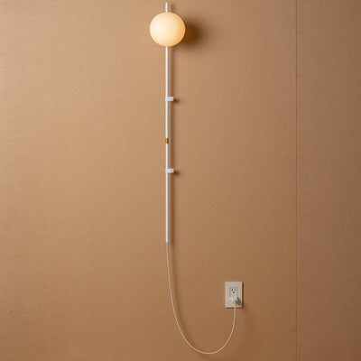 Minimalist Long Pole Glass Globe1-Light Wall Sconce Lamp