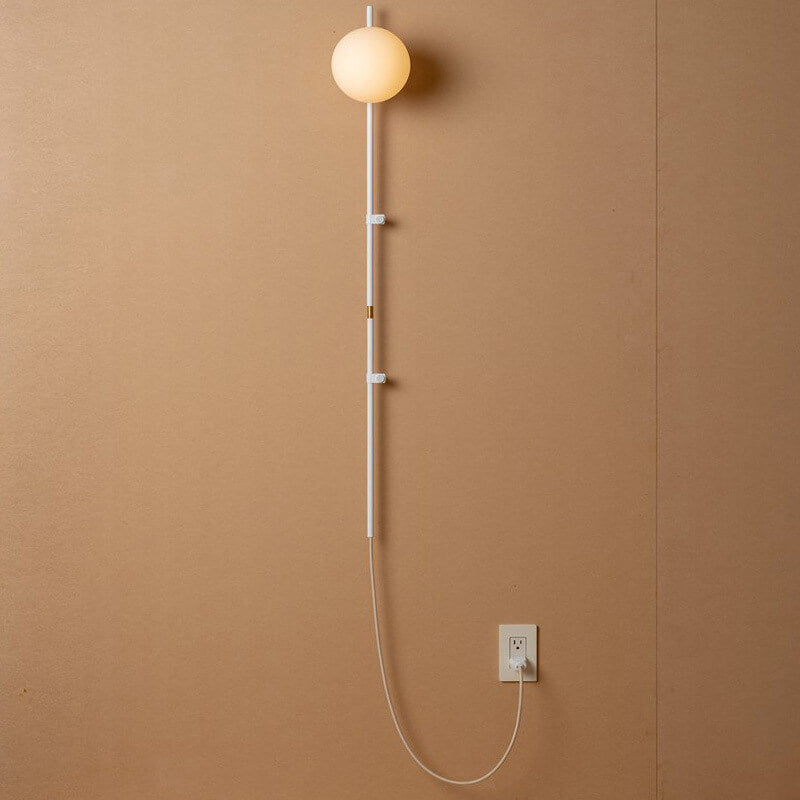 Minimalist Long Pole Glass Globe1-Light Wall Sconce Lamp