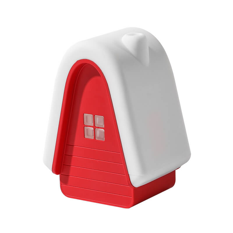 Lámpara de Mesa de Luz Nocturna LED Recargable USB de Silicona en Forma de Casa de Nieve Moderna de Dibujos Animados 