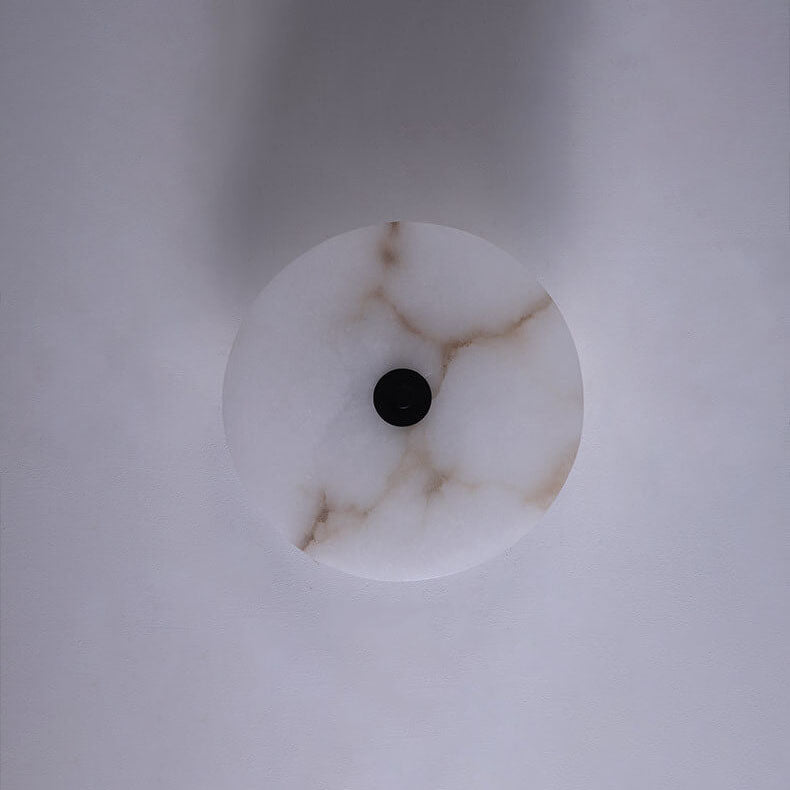 Modern Luxury Round Marble Iron LED Wall Sconce Lamp