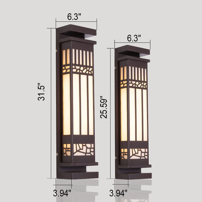 Outdoor Modern Chinese Imitation Marble Rectangular LED Wall Sconce Lamp