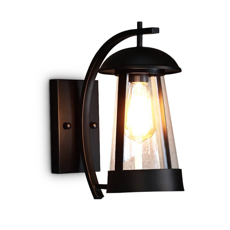 Waterproof New Chinese Style Curved 1-Light Outdoor Wall Sconce Lamp