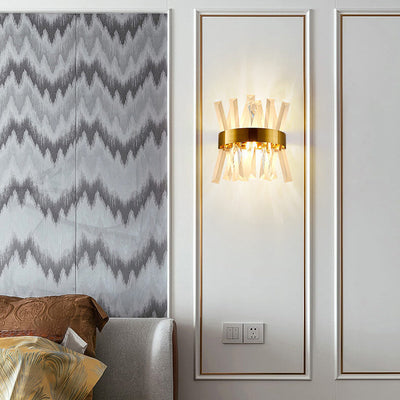 Nordic Light Luxury Creative Crystal Strip Design 2-Licht-Wandleuchte 