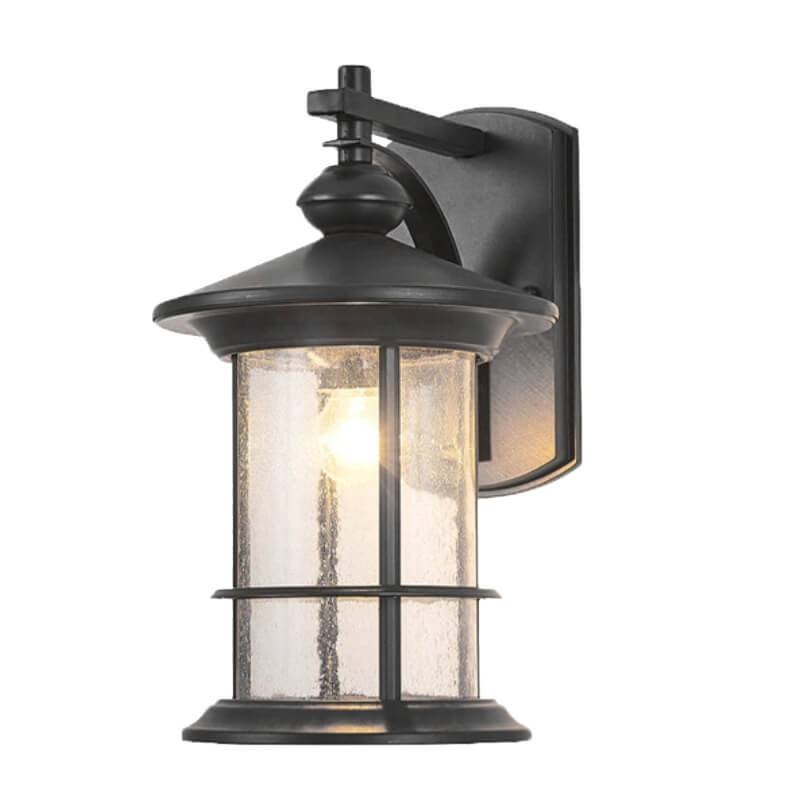 Industrial Vintage Bubble Glass Column 1-Light Outdoor Waterproof Wall Sconce Lamp