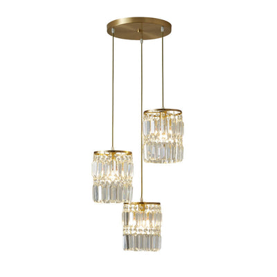 Nordic Postmodern Light Luxury All Copper Crystal 1/3-Light Island Light Kronleuchter