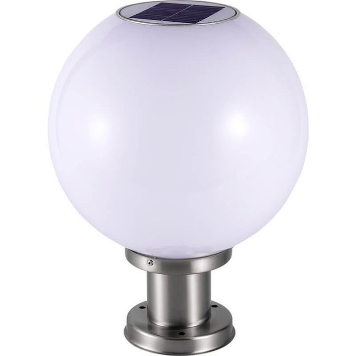 Lampe LED solaire à tête ronde en acier inoxydable et acrylique, luminaire décoratif d&