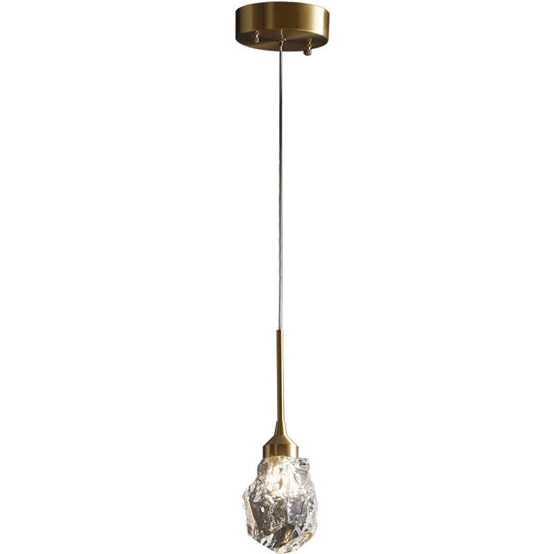 Modern Light Luxury Full Copper Crystal 1-Light Pendant Light