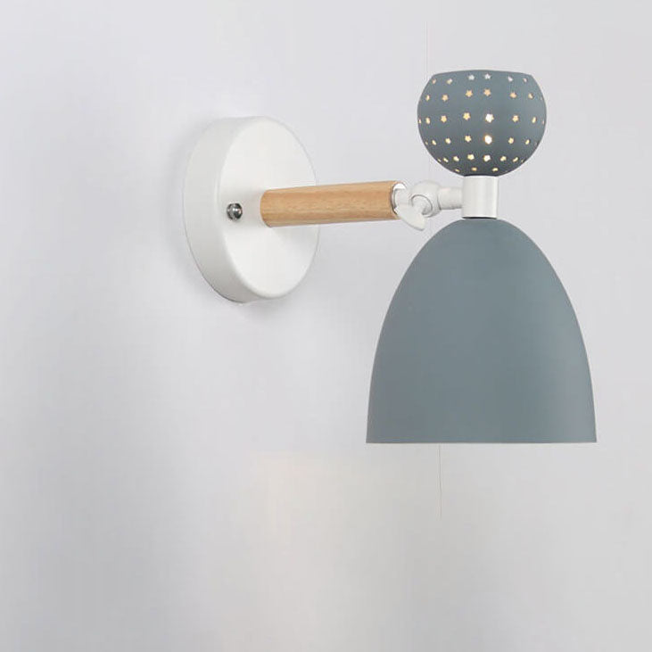 Moderne Kreative Macaron Einfarbige Eisenholz 1-Licht Wandleuchte 