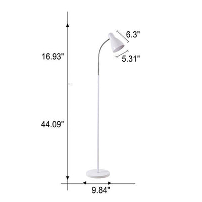 Lampadaire sur pied à 1 lumière avec abat-jour conique en placage de fer simple nordique 