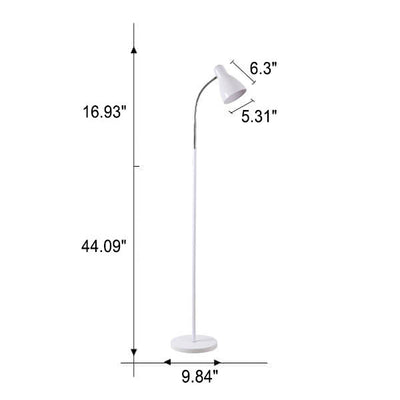 Nordic Simple Iron Plating Cone Shade Long Pole 1-Light Standing Floor Lamp
