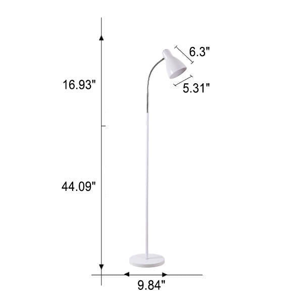 Lampadaire sur pied à 1 lumière avec abat-jour conique en placage de fer simple nordique 
