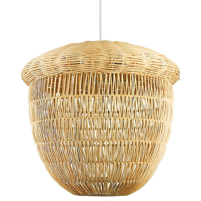 Japanese Rattan Weaving Globe Basket 1-Light Pendant Light