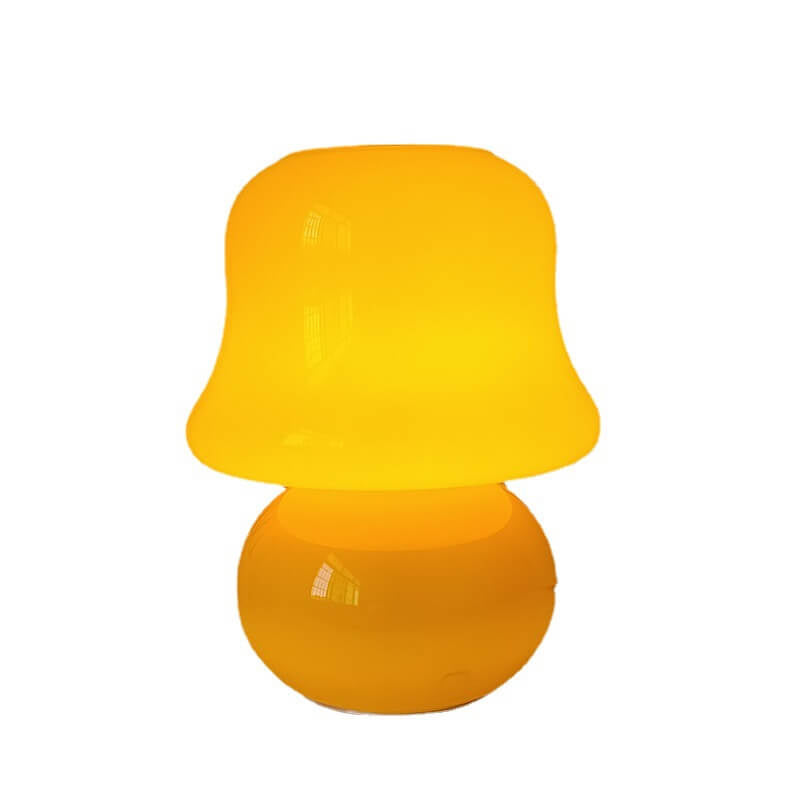 Französische Creme Handgefertigte Glas Pilz 1-Licht Tischlampe 
