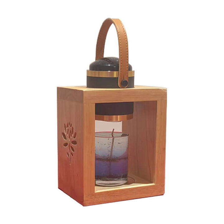 Moderne, minimalistische Massivholz-Tischlampe mit 1 Licht und schmelzendem Wachs 